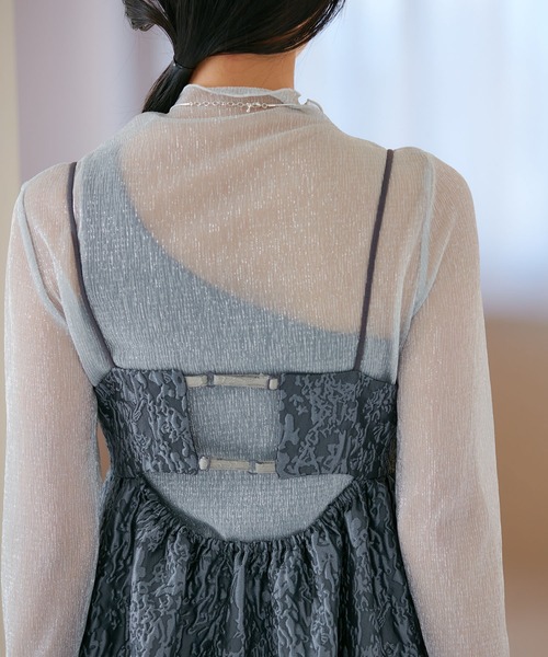 VIS(ビス)の「【VISDRESS】ふくれジャガードフレアワンピース【洗える】(ワンピース・レディース・グレー/ブルー系その他・FREE)」の19枚目の写真