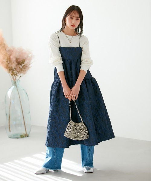 セール】【VISDRESS】ふくれジャガードフレアワンピース【洗える