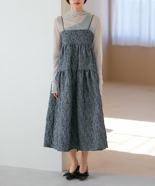 VIS(ビス)の「【VISDRESS】ふくれジャガードフレアワンピース【洗える】(ワンピース・レディース・グレー/ブルー系その他・FREE)」の13枚目の写真