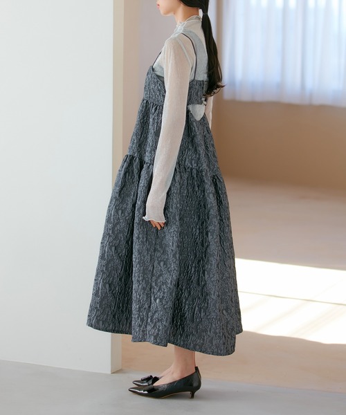 VIS(ビス)の「【VISDRESS】ふくれジャガードフレアワンピース【洗える】(ワンピース・レディース・グレー/ブルー系その他・FREE)」の14枚目の写真