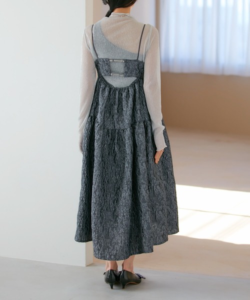 VIS(ビス)の「【VISDRESS】ふくれジャガードフレアワンピース【洗える】(ワンピース・レディース・グレー/ブルー系その他・FREE)」の15枚目の写真