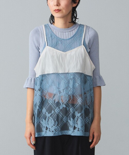 BEAMS BOY(ビームスボーイ)の「maturely / Lace Satin Layered Tank Top(タンクトップ・レディース・ブラック/ブルー系その他2・ONE SIZE)」の18枚目の写真