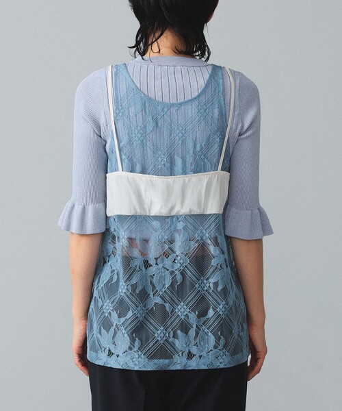 BEAMS BOY(ビームスボーイ)の「maturely / Lace Satin Layered Tank Top(タンクトップ・レディース・ブラック/ブルー系その他2・ONE SIZE)」の11枚目の写真