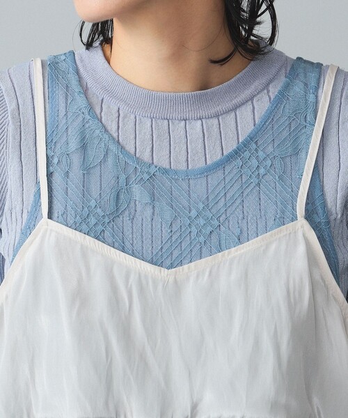 BEAMS BOY(ビームスボーイ)の「maturely / Lace Satin Layered Tank Top(タンクトップ・レディース・ブラック/ブルー系その他2・ONE SIZE)」の16枚目の写真
