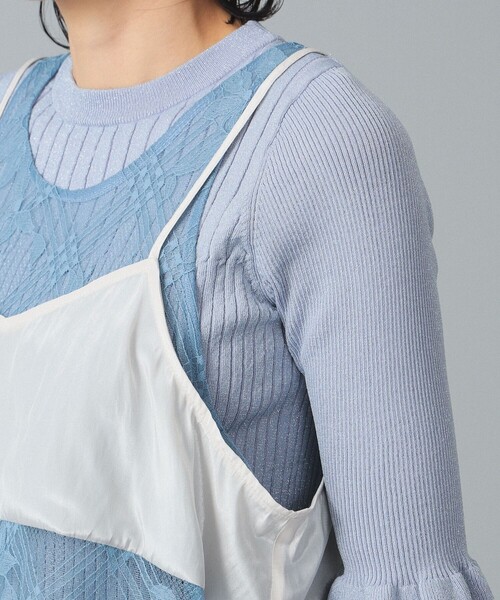 BEAMS BOY(ビームスボーイ)の「maturely / Lace Satin Layered Tank Top(タンクトップ・レディース・ブラック/ブルー系その他2・ONE SIZE)」の7枚目の写真