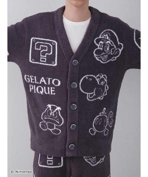 gelato pique(ジェラートピケ)の「【スーパーマリオ】【メンズ】ベビモコアソートジャガードカーディガン(ルームウェア/パジャマ・メンズ・ダークグレー・MEDIUM/LARGE)」の15枚目の写真