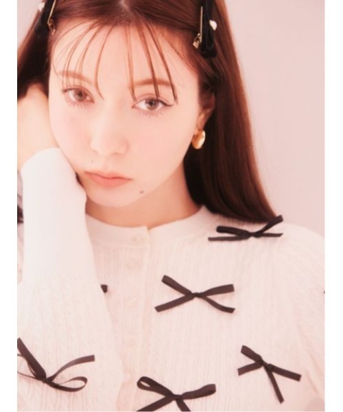 SNIDEL（スナイデル）の「ミニリボンヘアピンセット（ヘアピン・レディース・アイボリー/ライトブルー/ブラック・FREE）」の2枚目の写真