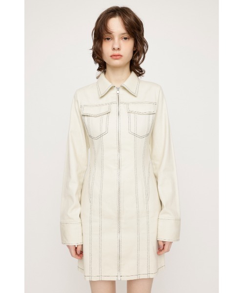 SLY（スライ）の「FRONT ZIP DENIM DETAIL S/OP フロント ジップ
