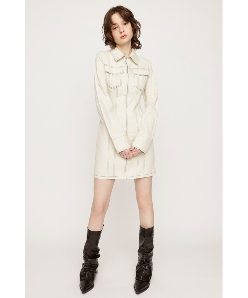 SLY（スライ）の「FRONT ZIP DENIM DETAIL S/OP フロント ジップ