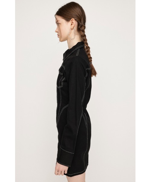 SLY（スライ）の「FRONT ZIP DENIM DETAIL S/OP フロント ジップ