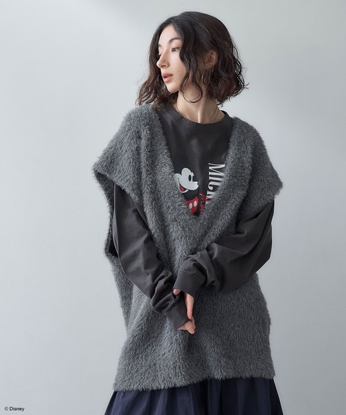 eL】Mickey / TeeLS/989158(Tシャツ/カットソー)|eL(エル eL】Mickey / TeeLS/989158(Tシャツ/カットソー)|eL(エル