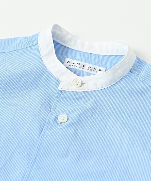EAST END HIGHLANDERS（イーストエンドハイランダーズ）の「East End Highlanders / バンドカラーシャツ<130-150cm>（シャツ/ブラウス・キッズ・スカイブルー・130/140）」の9枚目の写真
