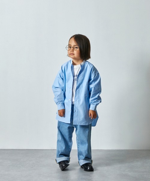 EAST END HIGHLANDERS（イーストエンドハイランダーズ）の「East End Highlanders / バンドカラーシャツ<130-150cm>（シャツ/ブラウス・キッズ・スカイブルー・130/140）」の5枚目の写真