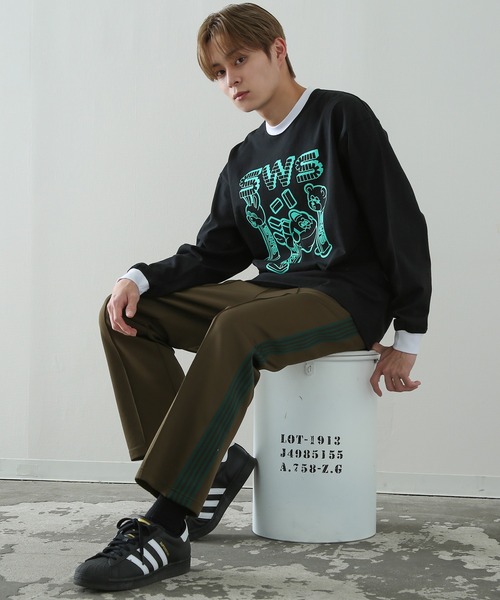 SIDEWAY STANCE(サイドウェイスタンス)の「【SIDEWAY STANCE】プリント 長袖 リンガーTシャツ(Tシャツ/カットソー・メンズ・ブラック/ホワイト系/ホワイト/ブラック系・MEDIUM/LARGE/X-LARGE)」の11枚目の写真