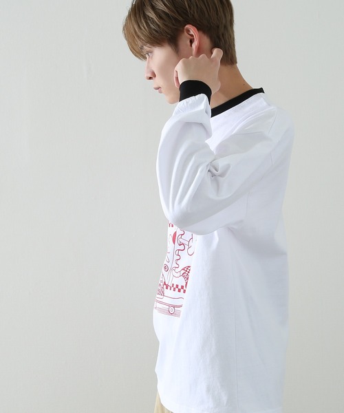 SIDEWAY STANCE(サイドウェイスタンス)の「【SIDEWAY STANCE】プリント 長袖 リンガーTシャツ(Tシャツ/カットソー・メンズ・ブラック/ホワイト系/ホワイト/ブラック系・MEDIUM/LARGE/X-LARGE)」の22枚目の写真