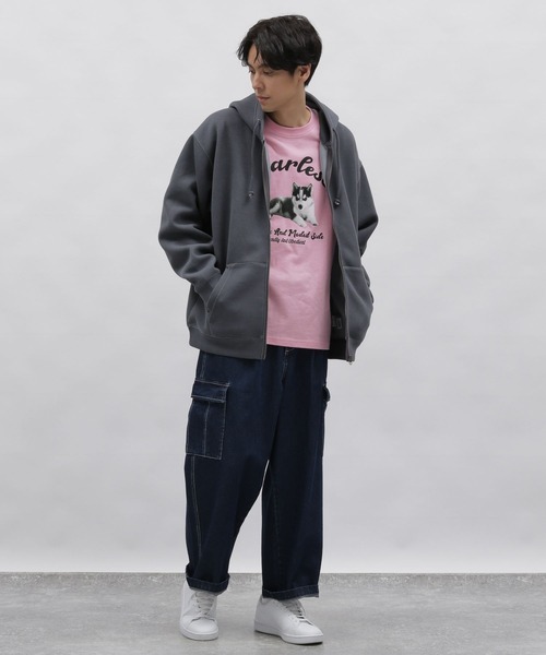 LAKOLE（ラコレ）の「ドッググラフィックロンＴ / 996234（Tシャツ/カットソー・メンズ・ピンク/ホワイト/ネイビー・LARGE/MEDIUM）」の8枚目の写真