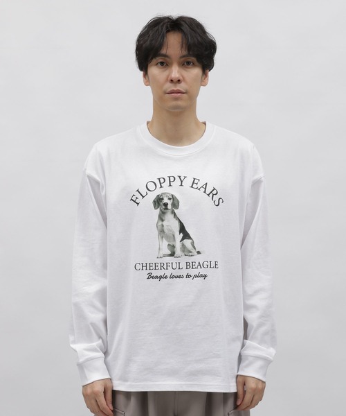 LAKOLE（ラコレ）の「ドッググラフィックロンＴ / 996234（Tシャツ/カットソー・メンズ・ピンク/ホワイト/ネイビー・LARGE/MEDIUM）」の11枚目の写真