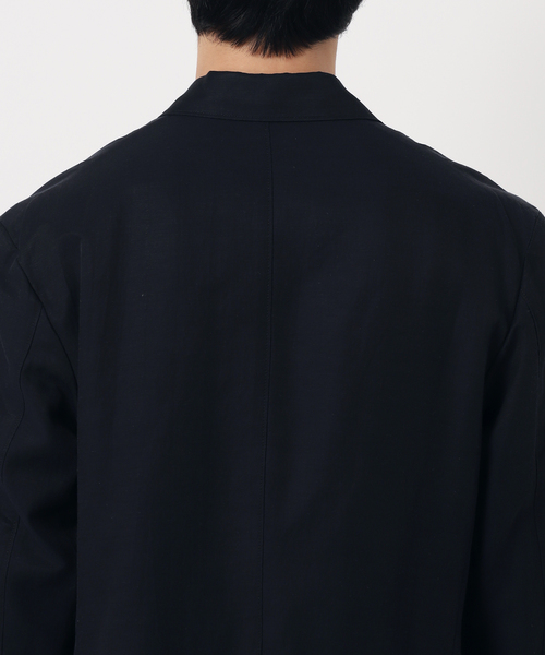 セール】キュプラ/コットン/リネン ツイル ダブルブレストジャケット