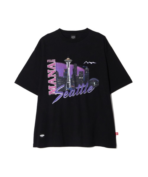 MANASTASH（マナスタッシュ）の「MANASTASH/マナスタッシュ/RE:CTN TEE HAPPY HOUR Tシャツ（Tシャツ/カットソー・メンズ・バイオレット/ブラック/ホワイト・M/L/XL/S）」の2枚目の写真