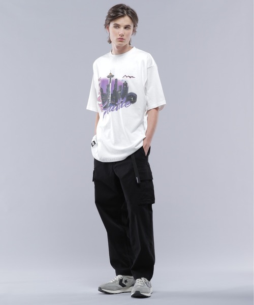 MANASTASH（マナスタッシュ）の「MANASTASH/マナスタッシュ/RE:CTN TEE HAPPY HOUR Tシャツ（Tシャツ/カットソー・メンズ・バイオレット/ブラック/ホワイト・M/L/XL/S）」の4枚目の写真