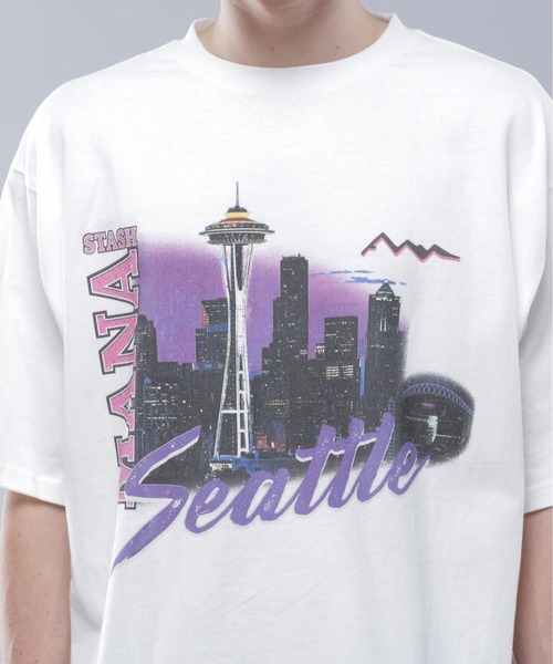 MANASTASH（マナスタッシュ）の「MANASTASH/マナスタッシュ/RE:CTN TEE HAPPY HOUR Tシャツ（Tシャツ/カットソー・メンズ・バイオレット/ブラック/ホワイト・M/L/XL/S）」の8枚目の写真