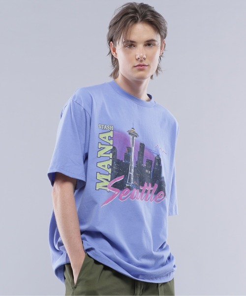 MANASTASH（マナスタッシュ）の「MANASTASH/マナスタッシュ/RE:CTN TEE HAPPY HOUR Tシャツ（Tシャツ/カットソー・メンズ・バイオレット/ブラック/ホワイト・M/L/XL/S）」の16枚目の写真