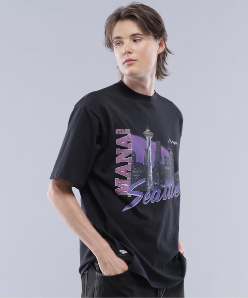 MANASTASH（マナスタッシュ）の「MANASTASH/マナスタッシュ/RE:CTN TEE HAPPY HOUR Tシャツ（Tシャツ/カットソー・メンズ・バイオレット/ブラック/ホワイト・M/L/XL/S）」の17枚目の写真