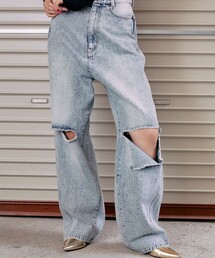 THINGS THAT MATTER | 【THINGS THAT MATTER/(シングス ザット マター)】KNEE CUTTING DENIM PANTS/ニーカッティングデニムパンツ(デニムパンツ)