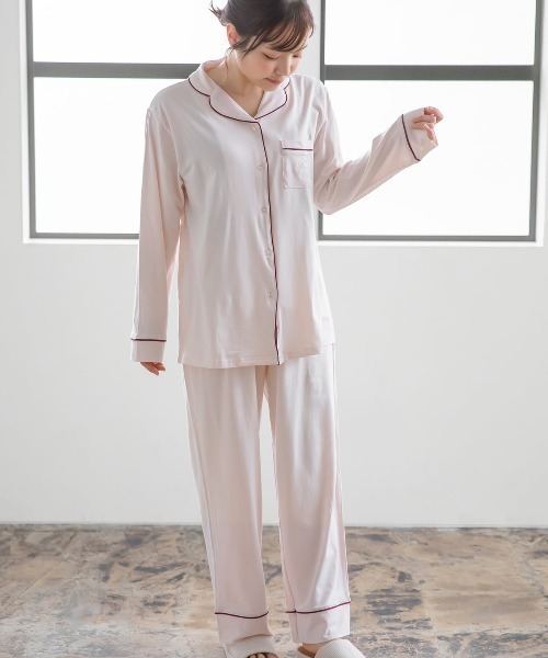 tutuanna（チュチュアンナ）の「[温度調整]いつでも快適温度前開き長袖パジャマ（ルームウェア/パジャマ・レディース・ラベンダー/ネイビー/オフホワイト/ピンク/グリーン系その他3・M/S/L）」の7枚目の写真