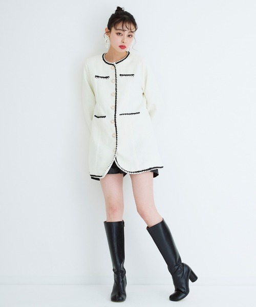 Narcissus(ナルシス)の「【Narcissus】ツイードワンピース(ワンピース・レディース・ブラック/ホワイト・FREE)」の15枚目の写真