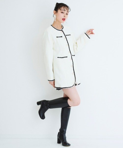 Narcissus(ナルシス)の「【Narcissus】ツイードワンピース(ワンピース・レディース・ブラック/ホワイト・FREE)」の9枚目の写真