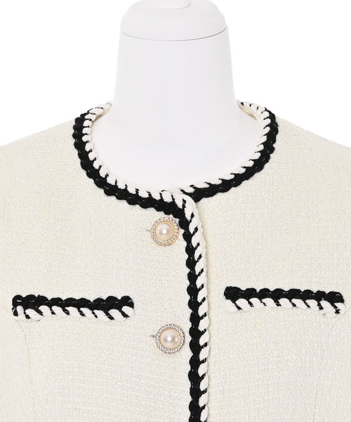 Narcissus(ナルシス)の「【Narcissus】ツイードワンピース(ワンピース・レディース・ブラック/ホワイト・FREE)」の3枚目の写真