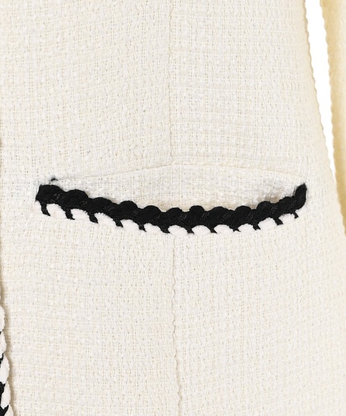 Narcissus(ナルシス)の「【Narcissus】ツイードワンピース(ワンピース・レディース・ブラック/ホワイト・FREE)」の4枚目の写真