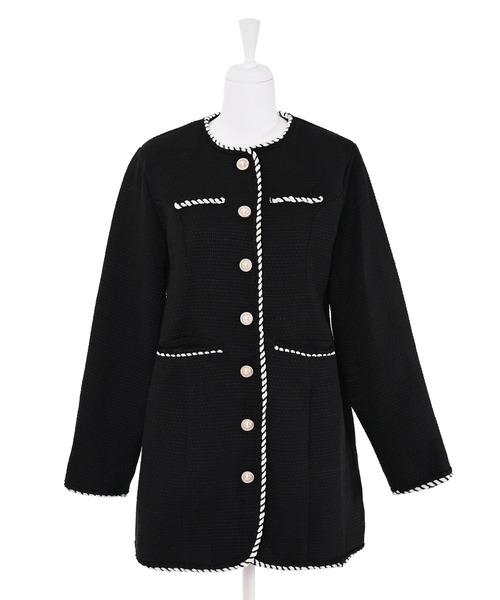 Narcissus(ナルシス)の「【Narcissus】ツイードワンピース(ワンピース・レディース・ブラック/ホワイト・FREE)」の6枚目の写真