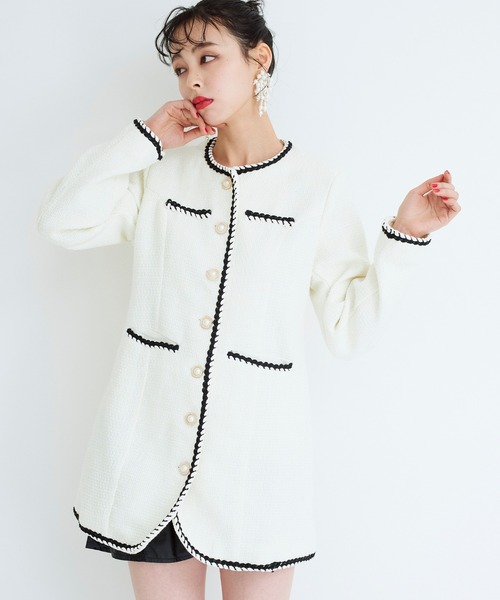 Narcissus(ナルシス)の「【Narcissus】ツイードワンピース(ワンピース・レディース・ブラック/ホワイト・FREE)」の17枚目の写真