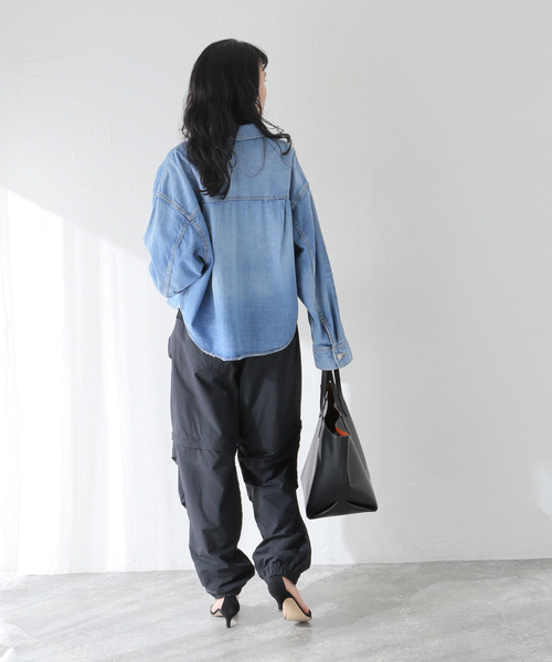 JANE SMITH / JOHN SMITH（ジェーンスミスジョンスミス）の「【JANE SMITH/ジェーンスミス】NYLON TASLAN REMOVAL CARGO PT：カーゴパンツ（カーゴパンツ・レディース・ベージュ/ブラック・SMALL/MEDIUM）」の6枚目の写真