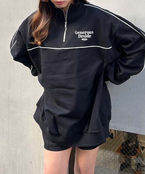 INGNI(イング)の「ハーフZIP袖パイピングチュニック(スウェット・レディース・オートミール/ブラック/ライトブルー/オフホワイト・M)」の11枚目の写真