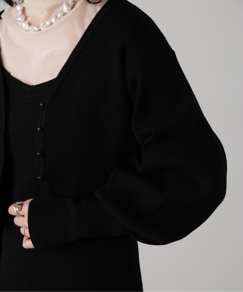 FREE'S MART（フリーズマート）の「［セットアップ対応］リブニットカーディガン（カーディガン/ボレロ・レディース・ライトグリーン/ベージュ/ブラック・FREE）」の13枚目の写真