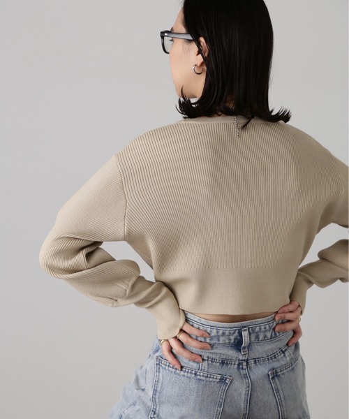 FREE'S MART（フリーズマート）の「［セットアップ対応］リブニットカーディガン（カーディガン/ボレロ・レディース・ライトグリーン/ベージュ/ブラック・FREE）」の20枚目の写真