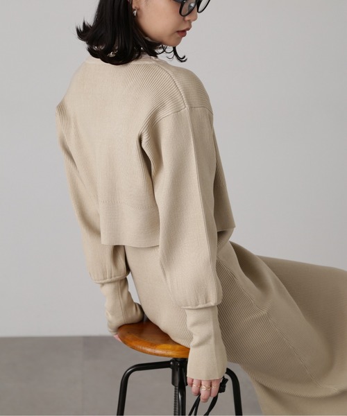 FREE'S MART（フリーズマート）の「［セットアップ対応］リブニットカーディガン（カーディガン/ボレロ・レディース・ライトグリーン/ベージュ/ブラック・FREE）」の19枚目の写真