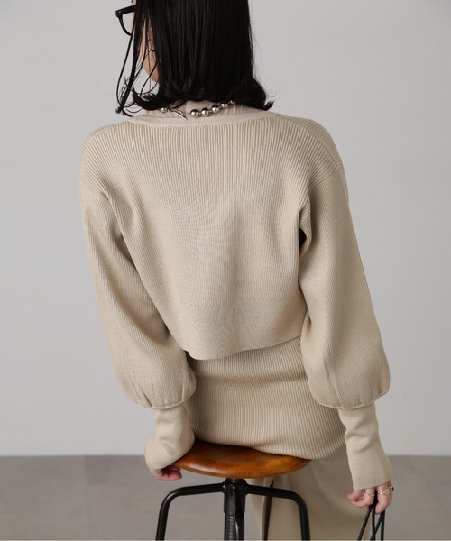 FREE'S MART（フリーズマート）の「［セットアップ対応］リブニットカーディガン（カーディガン/ボレロ・レディース・ライトグリーン/ベージュ/ブラック・FREE）」の21枚目の写真