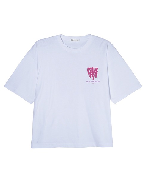 MILKFED.(ミルクフェド)の「ハート×ロゴグラフィックでガーリーストリートに。MELT LOGO WIDE S/S TEE(Tシャツ/カットソー・レディース・ブラック/ライトピンク/ホワイト・M/L)」の11枚目の写真