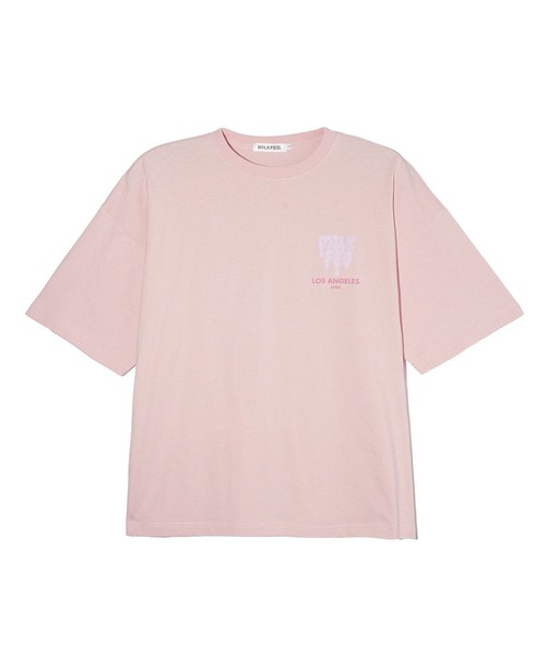 MILKFED.(ミルクフェド)の「ハート×ロゴグラフィックでガーリーストリートに。MELT LOGO WIDE S/S TEE(Tシャツ/カットソー・レディース・ブラック/ライトピンク/ホワイト・M/L)」の13枚目の写真