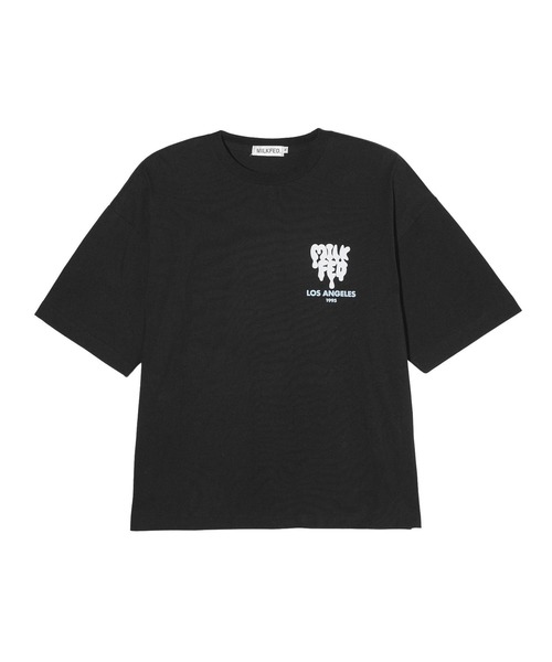 MILKFED.(ミルクフェド)の「ハート×ロゴグラフィックでガーリーストリートに。MELT LOGO WIDE S/S TEE(Tシャツ/カットソー・レディース・ブラック/ライトピンク/ホワイト・M/L)」の4枚目の写真