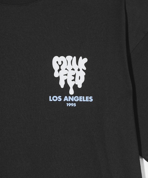 MILKFED.(ミルクフェド)の「ハート×ロゴグラフィックでガーリーストリートに。MELT LOGO WIDE S/S TEE(Tシャツ/カットソー・レディース・ブラック/ライトピンク/ホワイト・M/L)」の7枚目の写真