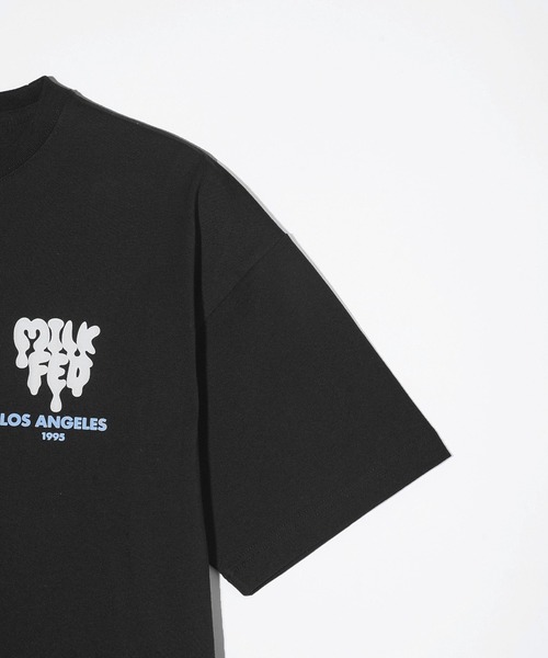MILKFED.(ミルクフェド)の「ハート×ロゴグラフィックでガーリーストリートに。MELT LOGO WIDE S/S TEE(Tシャツ/カットソー・レディース・ブラック/ライトピンク/ホワイト・M/L)」の8枚目の写真