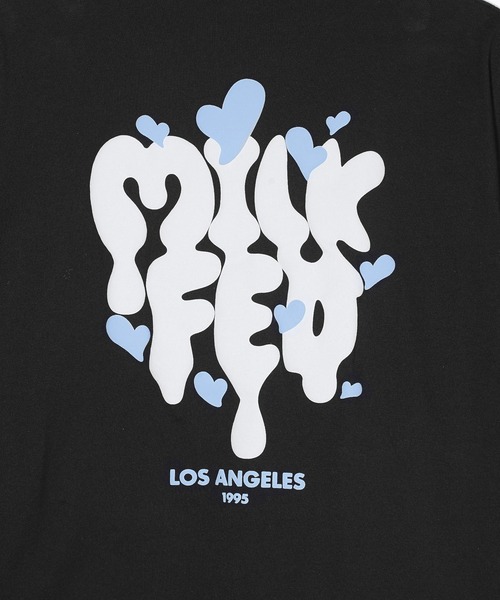 MILKFED.(ミルクフェド)の「ハート×ロゴグラフィックでガーリーストリートに。MELT LOGO WIDE S/S TEE(Tシャツ/カットソー・レディース・ブラック/ライトピンク/ホワイト・M/L)」の10枚目の写真