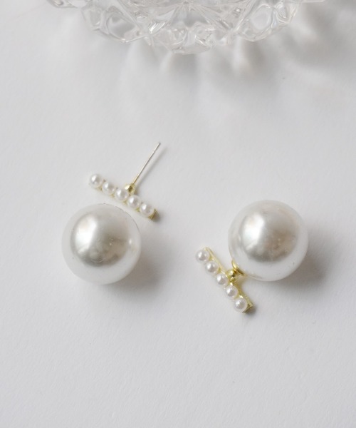 新品未使用 Mignonjour ピアス（両耳用） ホワイト 新品未使用 Mignonjour ピアス（両耳用） ホワイトの通販 by