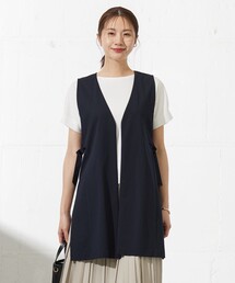 トゥジュー リネン100% ブラウン ロングベスト ジレ トゥジュー リネン100% ブラウン ロングベスト ジレ トゥジュー リネン