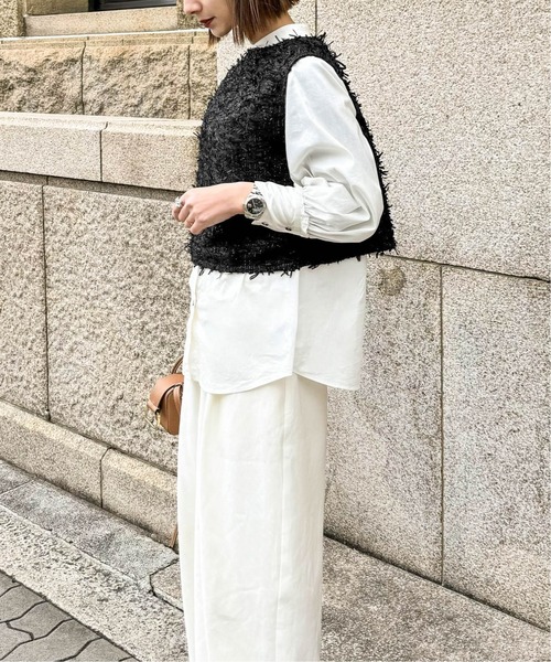 AMELY（エミリー）の「フリンジジャガードベスト（ベスト・レディース・ブラック/アイボリー・M/L）」の9枚目の写真